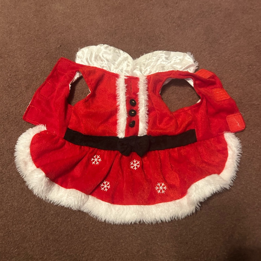 Red Santa Dog Dress with White Trim - Picture 10 of 15